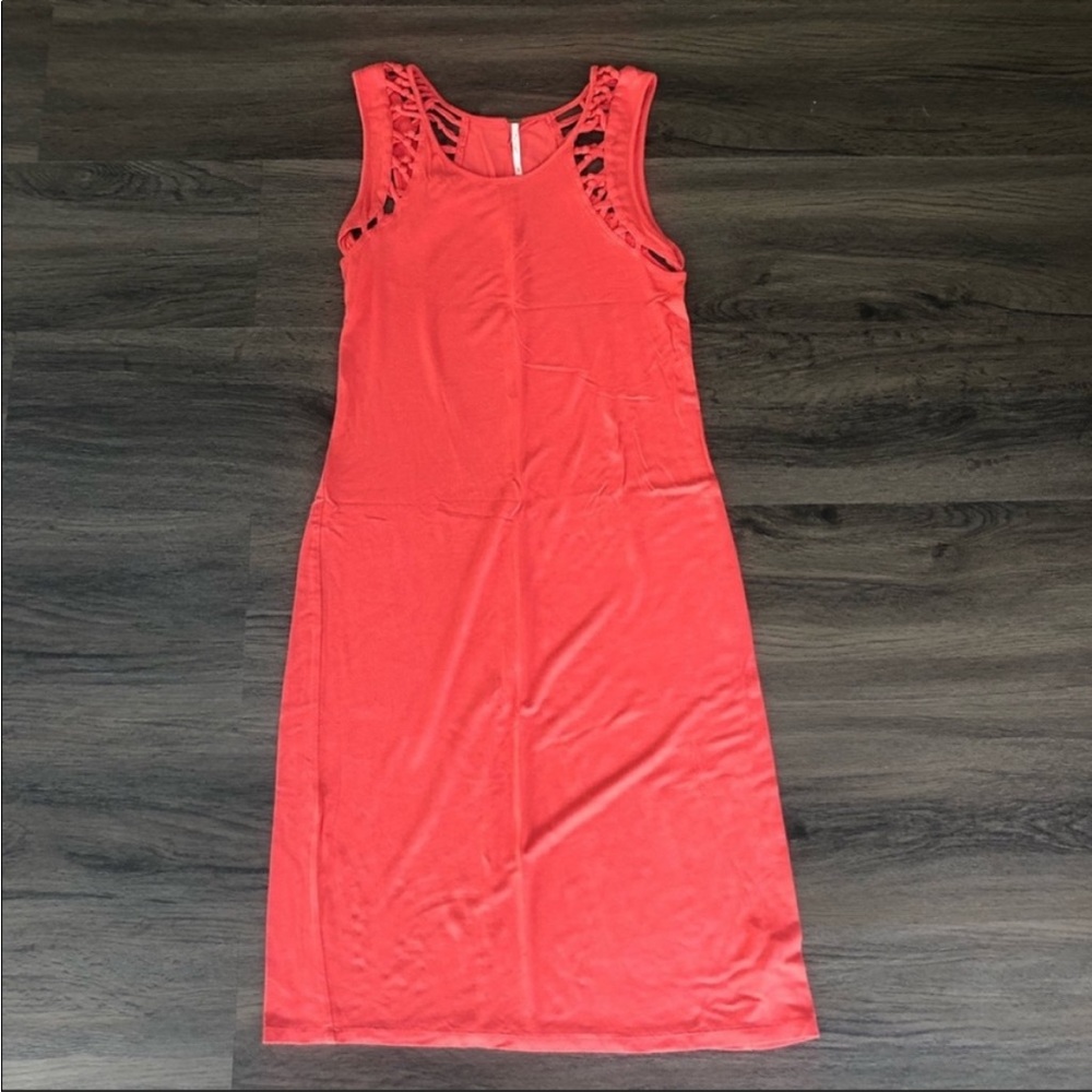 Free People Sleeveless Racerback Coral Dress